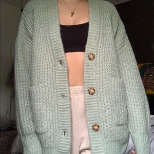 Zara foam green oversized cardigan